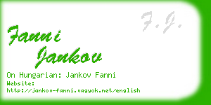 fanni jankov business card
